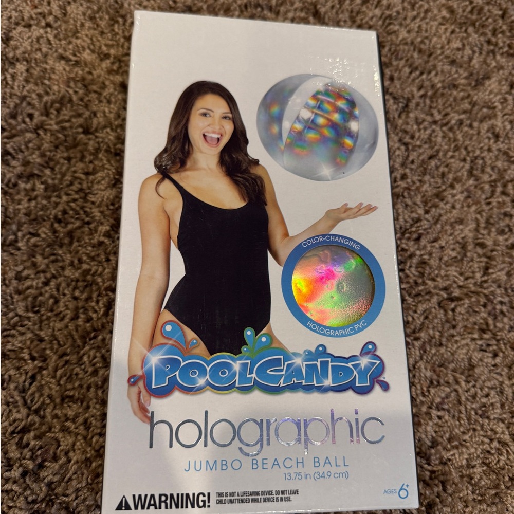 Poolcandy holographic jumbo beach ball new